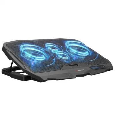 Addison Rampage AD-RC4 Mavi Ledli 2*125mm+2*70mm Işıklı Fan 15″-17″ Notebook Soğutucu Stand