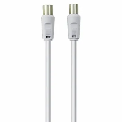 Belkin BLK-F3Y054bf1M-WHT Metal 1m COAX,M/M 75dB Anten Kablosu