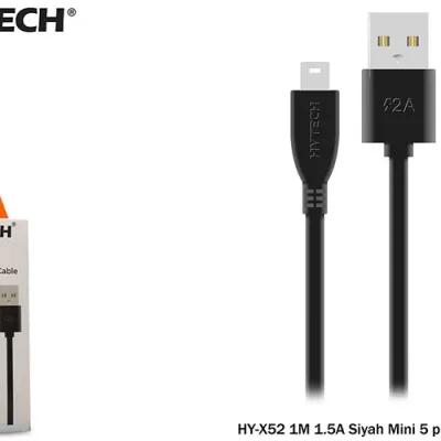 Hytech HY-X52 1M 1.5A Siyah Mini 5 pin USB Kablo