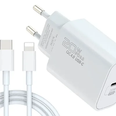 Hytech HY-XE40PD PD lightning Kablolu 20W PD3.0/Quick Charge QC4.0 Hızlı Ev Şarj Adaptörü