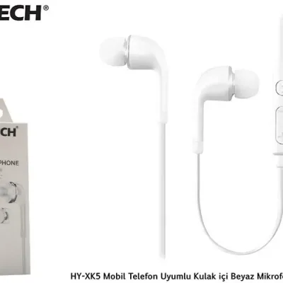 Hytech HY-XK5 Mobil Telefon Uyumlu Kulak içi Beyaz Mikrofonlu Kulaklık