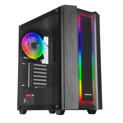 Rampage GRAND 600W 80 Plus Bronze Temper Camlı 14cm RGB Fan+Led Şeritli Gaming Oyuncu Kasası
