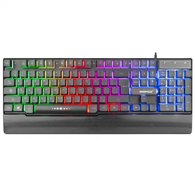 Rampage KB-R66 BUBBLE USB Gökkuşağı Aydınlatmalı French/Arabic Layout Multimedia Gaming Klavye
