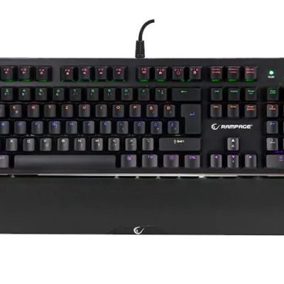 Rampage KB-R91 Black USB Rainbow Backlight Water Proof LC Layout Optical Switch Gaming Mechanical Keyboard