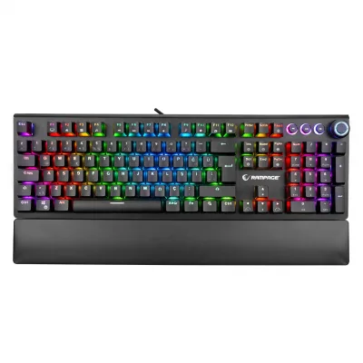 Rampage KB-R92 THUNDER Siyah USB Bilek Destekli Red Switch Full RGB Q Gaming Oyuncu Mekanik Klavye