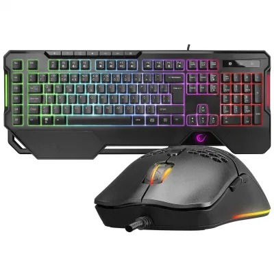 Rampage KM-R96 ELEMENTAL Siyah RGB Aydınlatmalı Q Oyuncu Multmedia Klavye ve 7200 dpi Mouse Gaming Set