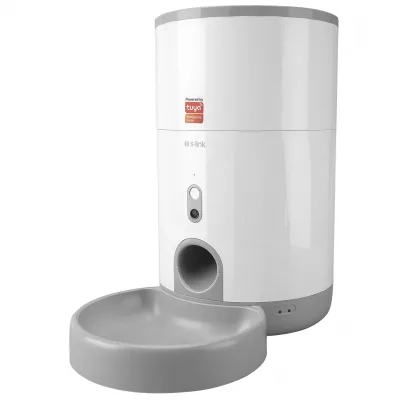 S-link SL-21 Otomatik Yem Kabı 2.6L Kapasite 720P Kamera Porsiyon Kontrollu Kedi Köpek Besleyici Wifi TUYA Destekl