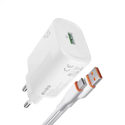 S-link SL-EC40M Micro USB Kablolu 5V 2400MA Kablolu Beyaz Ev Şarj Adaptörü