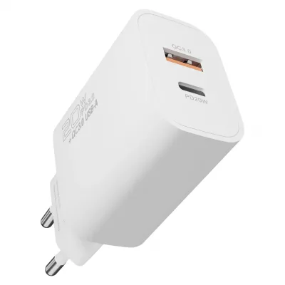 S-link SL-EC60 20W PD3.0/Quick Charge QC3.0 Type USB-C +USB A Hızlı Beyaz Ev Şarj Adaptör