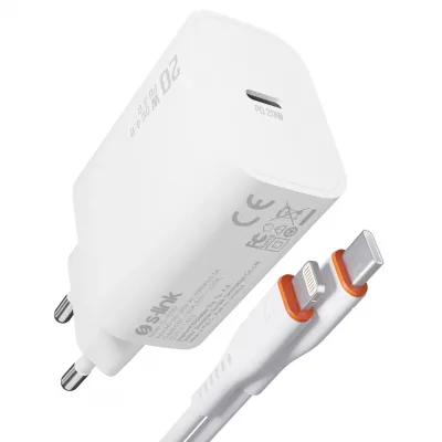 S-link SL-EC62PD PD lightning Kablolu 20W PD3.0/Quick Charge QC4.0 Hızlı Ev Şarj Adaptörü