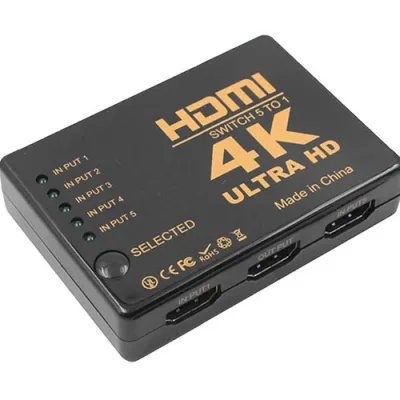 S-link SL-HSW4K55 HDMI 5TO1 SWITCH 4K*2K, IR +Adaptör