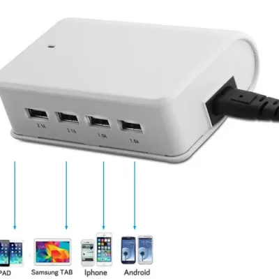 S-link SL-M10 6.2A 4*Usb Beyaz Usb şarj