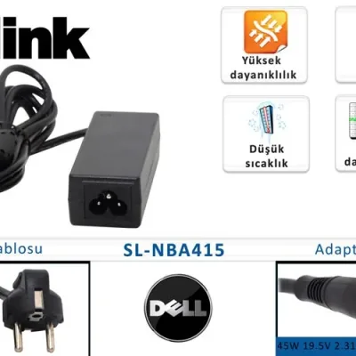 S-link SL-NBA415 45W 19.5V 2.31A 7.4*5.0*0.6 Dell Notebook Standart Adaptör