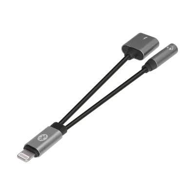 S-link SL-TA40M Lightning Gri Metal 2in1 bluetooth Şarj+Kulaklık Çevirici