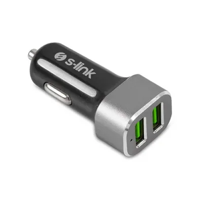 S-link SW-AHC36M 2 USB, 3.1A Metal Araç Şarj Cihazı