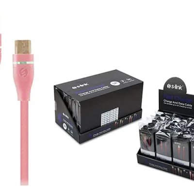 S-link SW-C540 1M 3A Micro Usb Rose Gold Şarj Kablosu