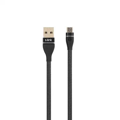 S-link SW-C540 1M 3A Micro Usb Siyah Şarj Kablosu
