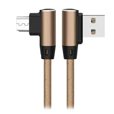 S-link SW-C555 1M 3A Micro Altın Kılıflı Metal -L- Kablo