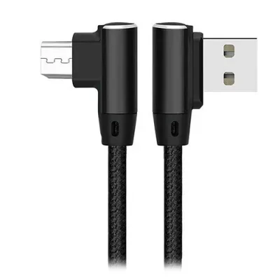 S-link SW-C555 1M 3A Micro Siyah Kılıflı Metal -L- Kablo