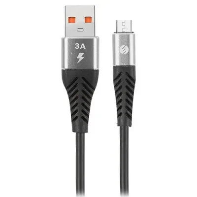 S-link SW-C565 1.2M 3A Micro Usb Gri/Siyah Şarj Kablosu