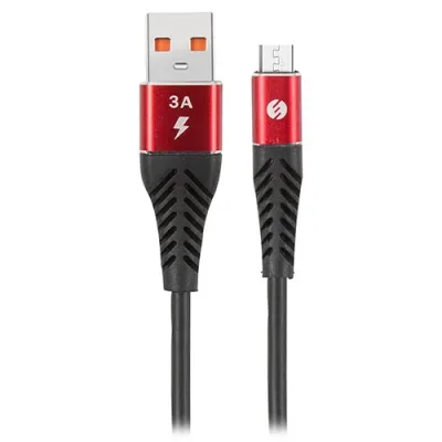 S-link SW-C565 1.2M 3A Micro Usb Kırmızı/Siyah Şarj Kablosu