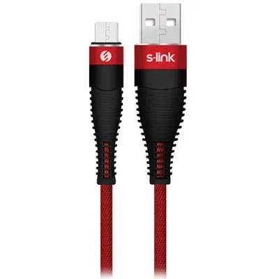 S-link SW-C585 1.2M 3A Micro Usb Kırmızı Şarj Kablosu