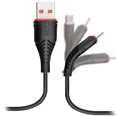 S-link SW-C595 1.2M 3A Micro Usb Siyah Şarj Kablosu