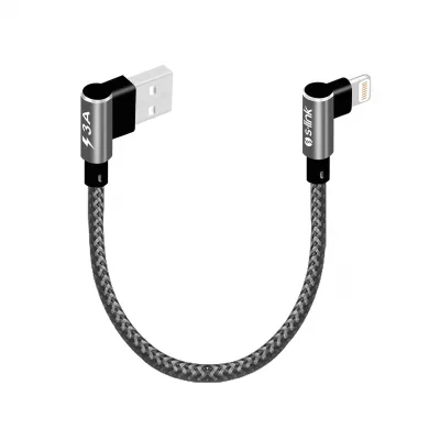 S-link SW-C657 3A – 15cm İPhone Lightning Gri Kılıflı Metal -L- Kablo