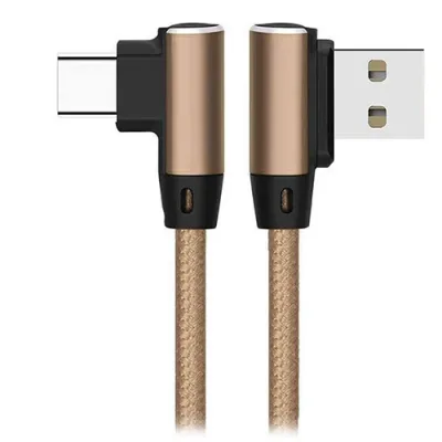 S-link SW-C755 1M 3A Type-C Kılıflı Metal -L- Altın Data + Sarj Kablosu