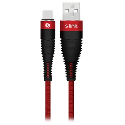 S-link SW-C785 1.2M 3A Type-C Kırmızı Şarj Kablosu