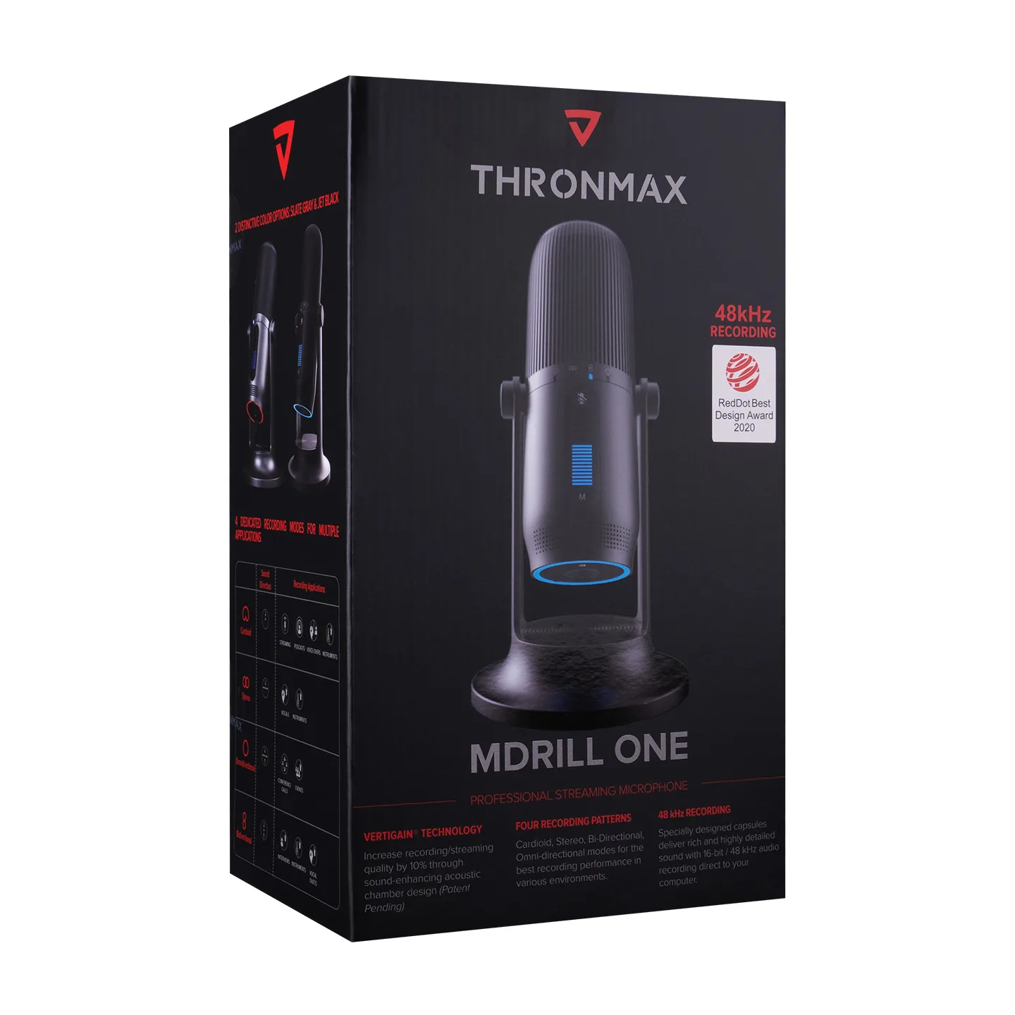 Thronmax M2 MDRILL ONE Siyah USB 48Khz 16Bit HD Stüdyo 4Tip Kayıt RGB 3,5mm Led Type-C Mikrofon - Görsel 4