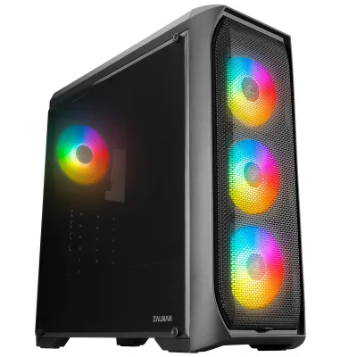 Zalman N5 MF (SE) 4 Adet RGB Fanlı MegaMax 600W 80 Siyah Mesh Metal Panel Gaming Oyuncu Kasası