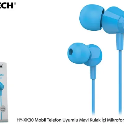 Hytech HY-XK30 Mobil Telefon Uyumlu Mavi Kulak İçi Mikrofonlu Kulaklık