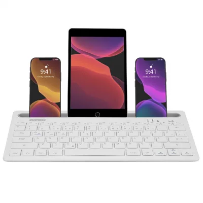 Everest Kb-bt82 Beyaz Bluetooth Ultra Ince+şarjlı Mac/win/android/ıos Uyumlu Tablet Standlı Kablosuz Klavye