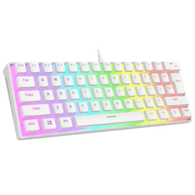 Rampage RADIANT K11 Beyaz Type-C Bağlantılı RGB Puding Tuşlu Gaming Oyuncu Klavye US Layout English Red Switch