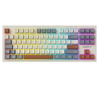 Everest Kb-98 Sılent Tkl Gri/gri Mavi/kahve Rainbow Q Membrane Klavye