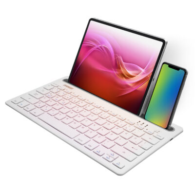 Everest Kb-bt82 Beyaz Bluetooth Ultra Ince+şarjlı Mac/win/android/ıos Uyumlu Tablet Standlı Kablosuz Klavye